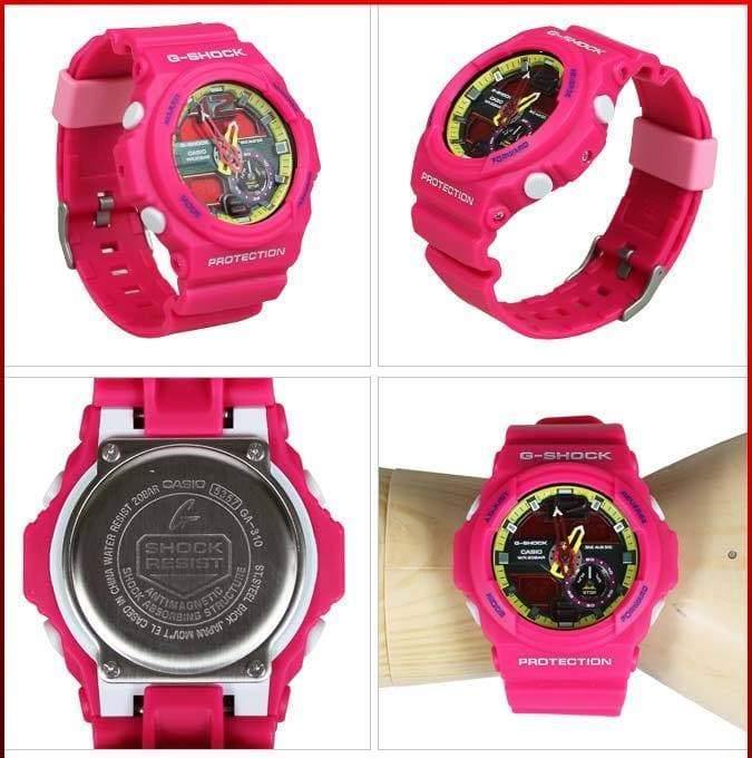 Casio G-Shock Big Size Series Anadigi Pink x Yellow Accent Watch GA310-4ADR - Prestige