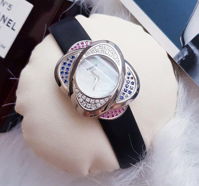 Tissot Swiss Made T-Trend Mother Of Pearl Multi-colored Precious Stones Ladies' Watch T03.1.325.80 - Prestige