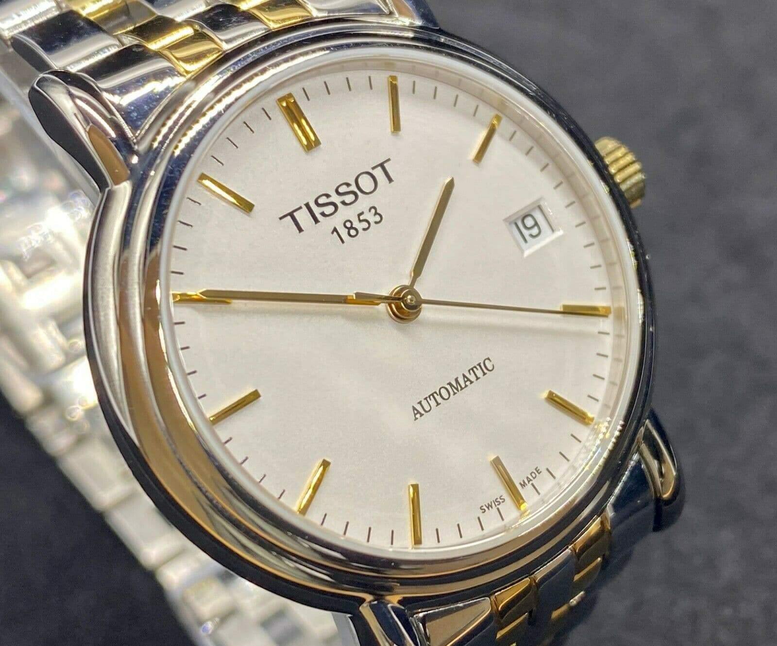 Tissot Swiss Made T-Classic Carson Automatic 2 Tone Gold Plated Men's Watch T95.2.483.31 - Prestige