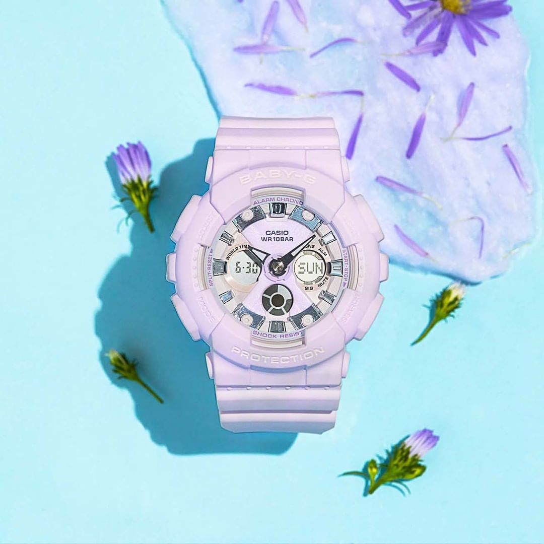 Casio Baby-G Anadigi Icey Pastel Lilac Watch BA130WP-6ADR - Prestige