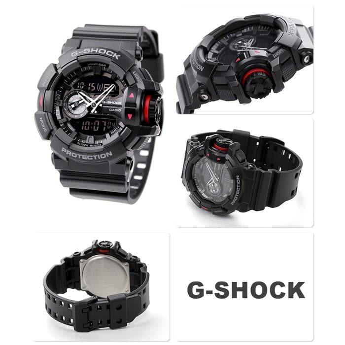 Casio G-Shock G’MIX Mobile Link Bluetooth Anadigi Black x Grey x Red Accents Watch GBA400-1BDR - Prestige