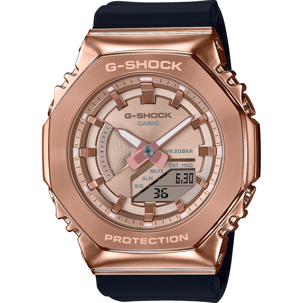 Casio G-Shock Carbon Core Guard Rose Gold AP CasiOak Ladies' Metal Case Watch GMS2100PG-1A4DR - Prestige