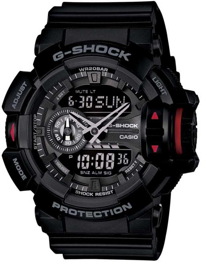 Casio G-Shock G’MIX Mobile Link Bluetooth Anadigi Black x Grey x Red Accents Watch GBA400-1BDR - Prestige