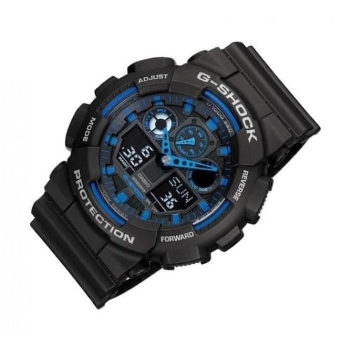 Casio G-Shock Standard Analog Digital Black x Blue Watch GA100-1A2DR –  Prestige
