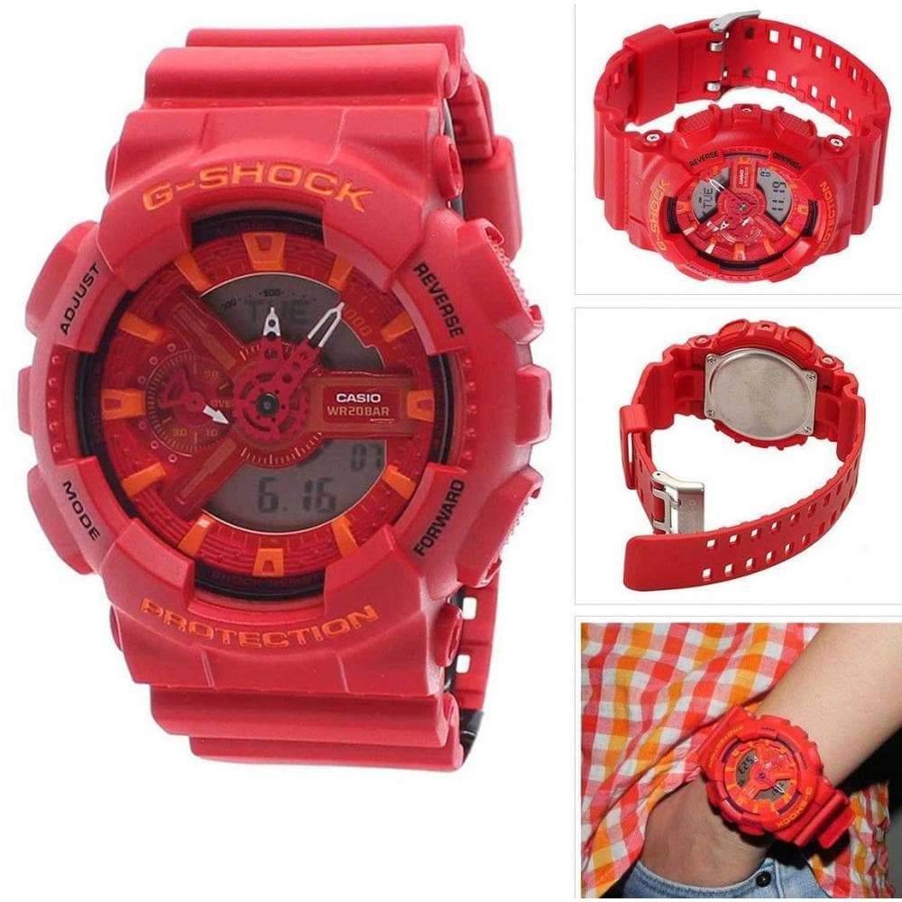Casio G-Shock GA110 X-Large Special Color Lava Red x Orange Accents Lobster Watch GA110AC-4ADR