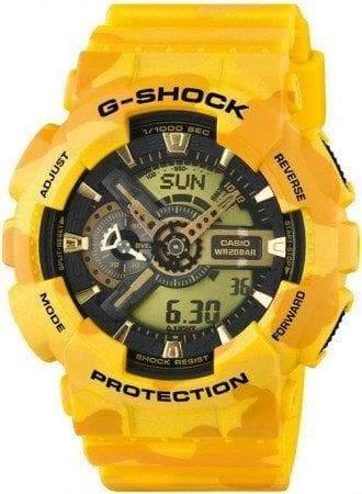 Casio G-Shock GA110 Series Anadigi Military Color Yellow Camo Watch GA110CM-9AER - Prestige