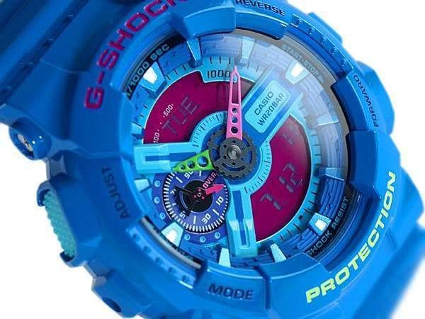 Casio G-Shock GA110 Series Analog-Digital Hyper Color Blue x Pink Dial Watch GA110HC-2ADR - Prestige