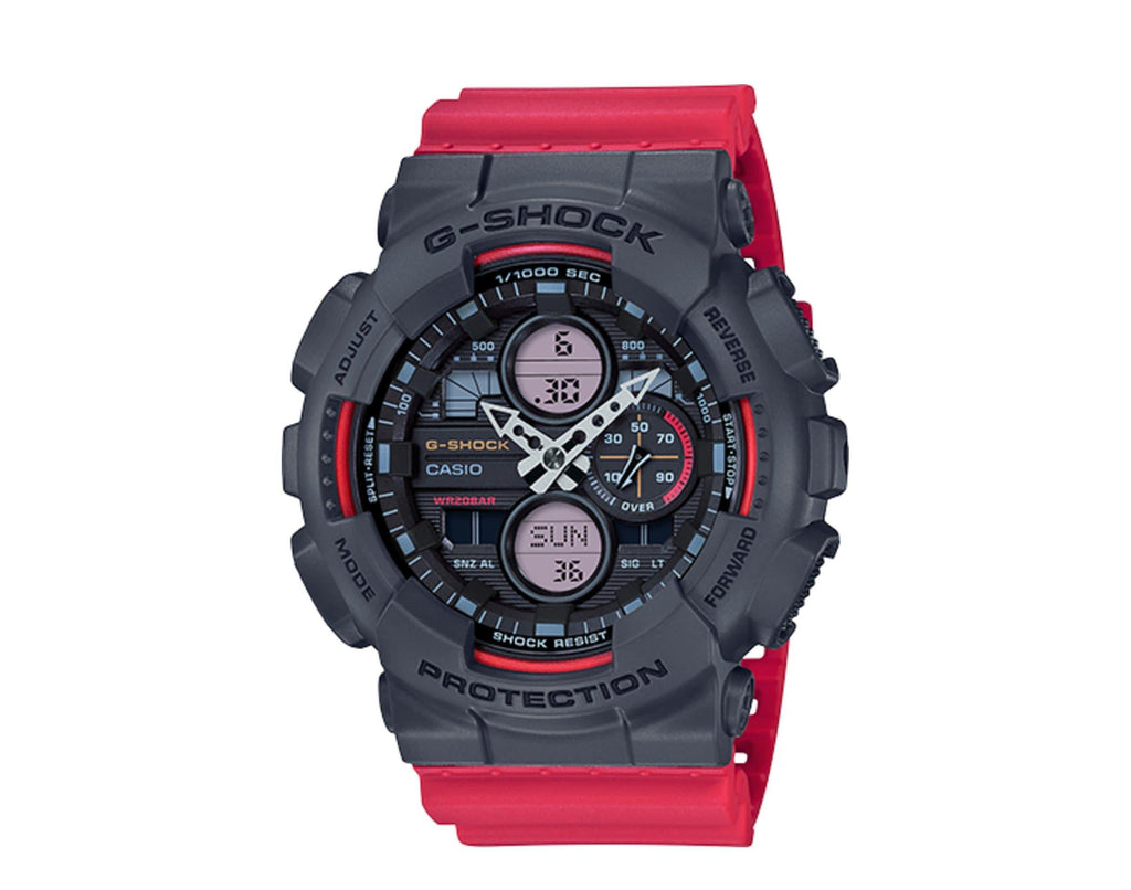 Casio G-Shock Analog-Digital Special Color Grey x Red Strap Watch Last Dance GA140-4ADR - Prestige