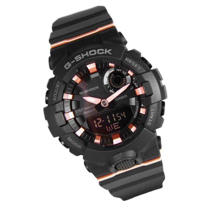 Casio G-Shock G’Squad Mobile Link Bluetooth Anadigi Black x Rose Gold Accent Watch GMAB800-1ADR - Prestige