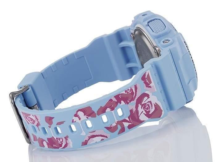 Casio G-Shock S Series Analog-Digital Baby Blue Floral Pattern Strap Ladies' Watch GMAS110F-2ADR - Prestige