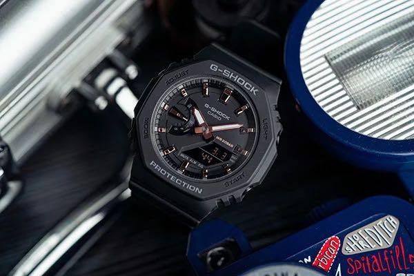 Casio G-Shock Carbon Core Guard Black x Rose Gold Accents AP CasiOak Ladies' Watch GMAS2100-1ADR - Prestige