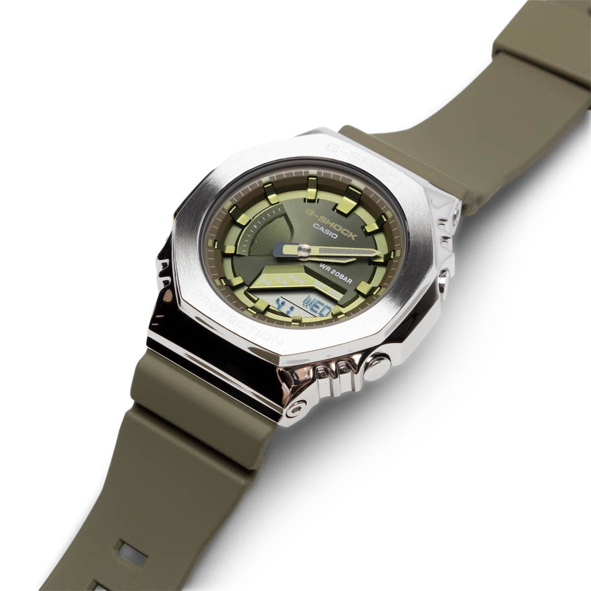 Casio G-Shock Carbon Core Guard Green AP CasiOak Ladies' Metal Case Watch GMS2100B-3ADR - Prestige