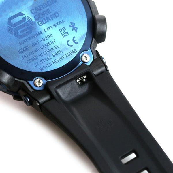 Casio G-Shock G-Steel Mobile link Bluetooth Anadigi Black x Blue Accents Watch GSTB200X-1A2DR - Prestige