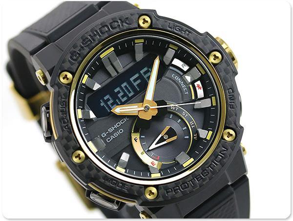 Casio G-Shock G-Steel Mobile link Bluetooth Anadigi Black x Gold Accents Watch GSTB200X-1A9DR - Prestige