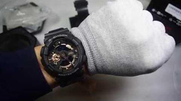 Casio G Shock Black Stealth Series Analog Digital Black x Rose Gold x Gray Accents Watch GA110RG 1ADR Prestige