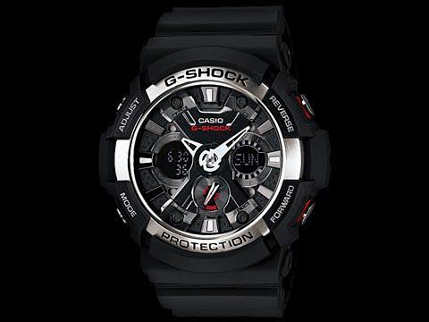 Casio G-Shock Standard Anadigi Black x Metallic Bezel Grey Accents Watch GA200-1ADR - Prestige