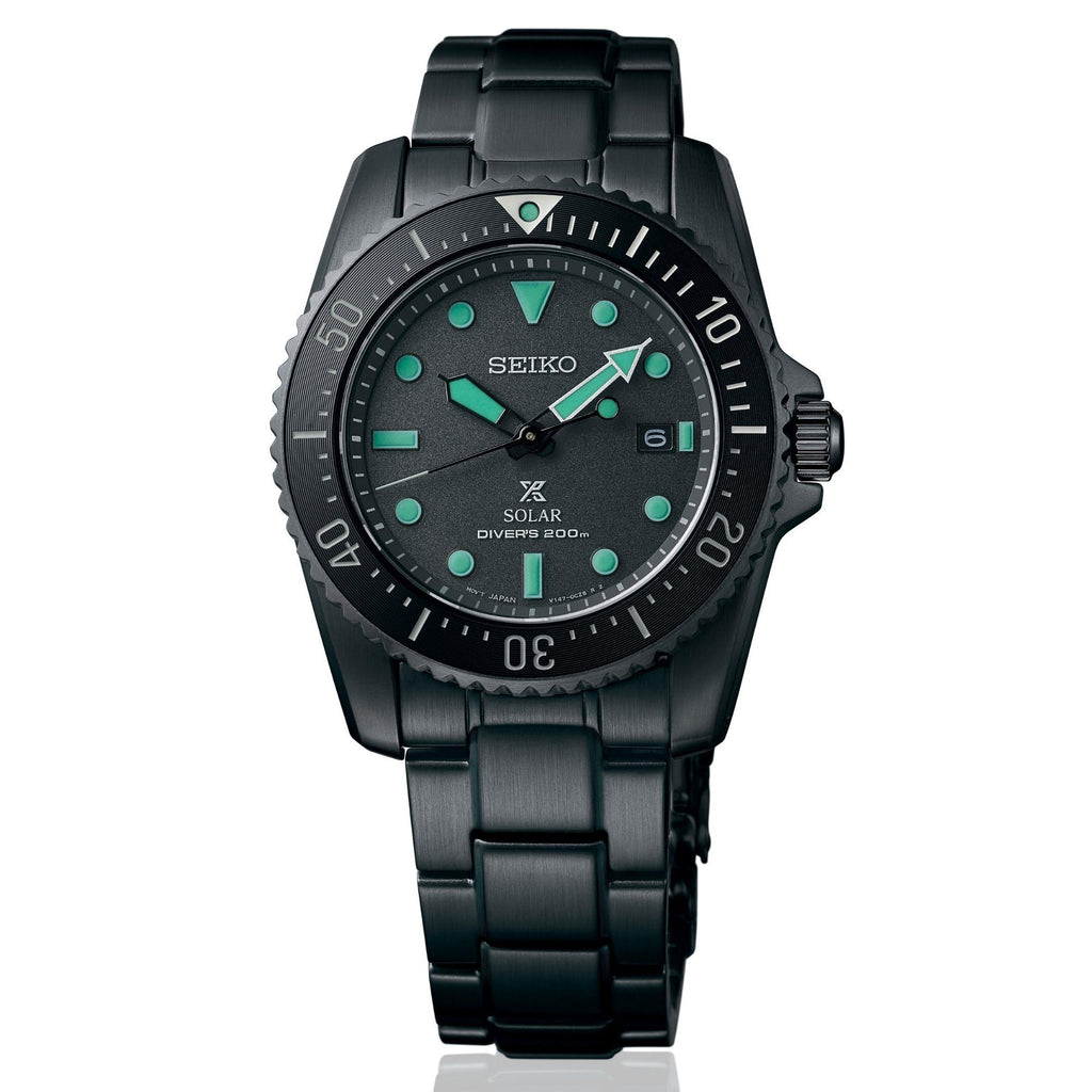 Seiko Prospex LE Black Series Night Vision Compact Solar Diver's 1965 Reissue Watch SNE587P1 - Prestige