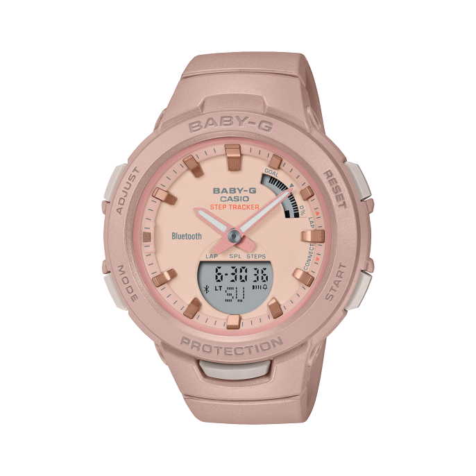 Casio Baby-G G’Squad Mobile Link Bluetooth Analog-Digital Peach Watch BSAB100CS-4ADR - Prestige