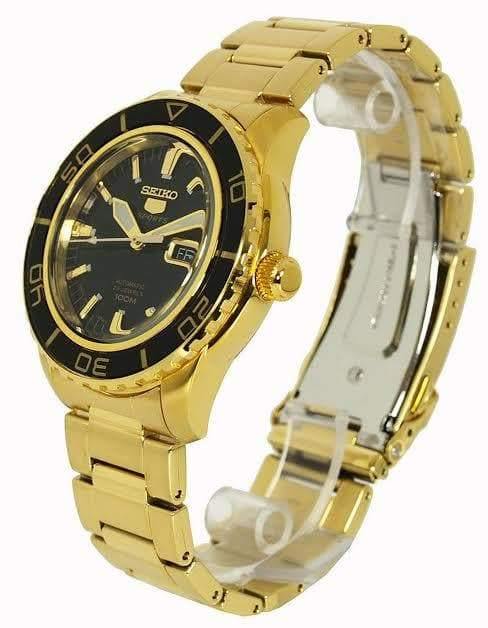 Seiko 5 Sports Gold Plated 55 Fathoms Men's Watch SNZH60K1 - Prestige