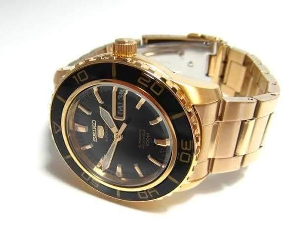 Seiko 5 Sports Gold Plated 55 Fathoms Men's Watch SNZH60K1 - Prestige