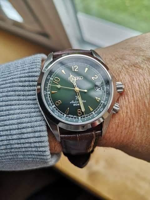 Seiko Japan Made Prospex Alpinist Green Men's Leather Strap Watch SPB121J1 - Prestige