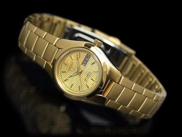 Seiko 5 Classic Gold Dial Couple's Gold Plated Stainless Steel Watch Set SNK610K1+SYMC18K1 - Prestige