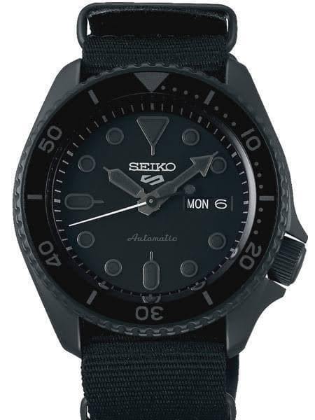 Seiko 5 Sports 100M Automatic Men's Watch Stealth All BLACK Nylon Strap SRPD79K1 - Prestige