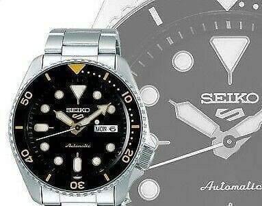 Seiko 5 Sports 100M Automatic Men's Watch Gold Black Bezel SRPD57K1 - Prestige