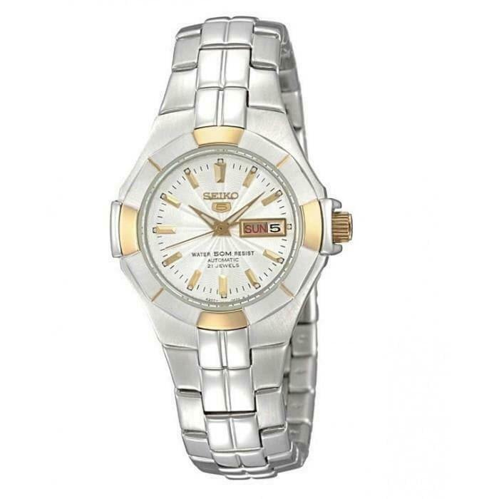Seiko 5 Classic 50M Ladies Size 2 Tone Gold Plated Watch SYMG86K1 - Prestige