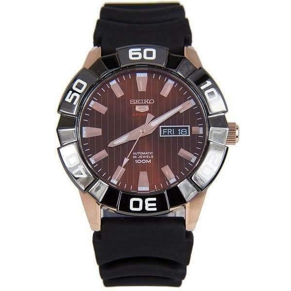 Seiko 5 Sports 100M Automatic Men's Watch Black Dial Rubber Strap SRPA58K1 - Prestige