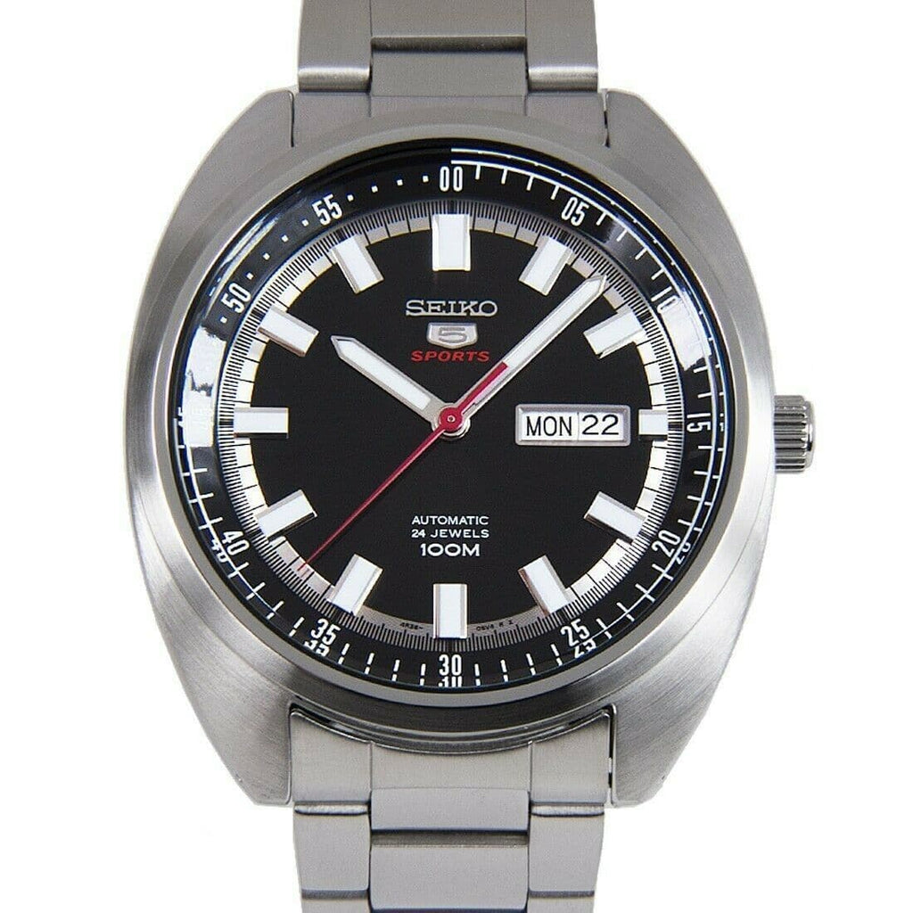 Seiko 5 Sports 100M Black Helmet Turtle Automatic Men's Stainless Steel Watch SRPB19K1 - Prestige