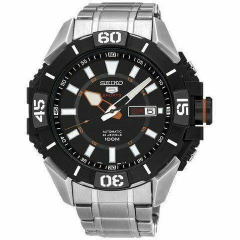 Seiko 5 Sports 100M Men's Black Dial Stainless Strap Watch SRP795K1 - Prestige