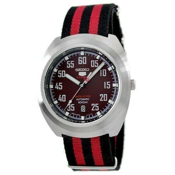 Seiko 5 Sports Japan Made Limited Edition Red Carbon Fiber Dial Helmet Turtle Watch SRPA87J1 - Prestige
