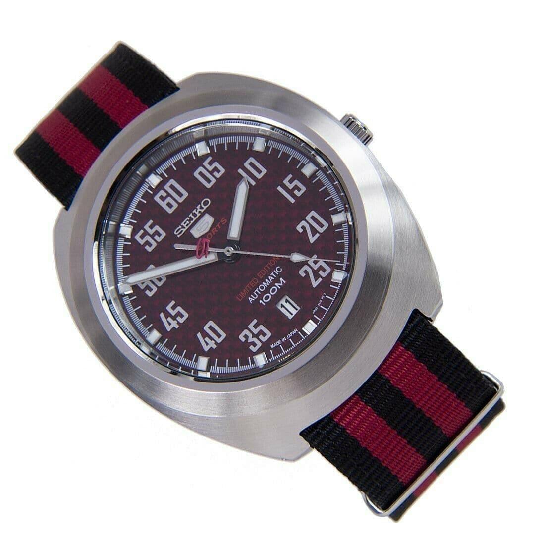 Seiko 5 Sports Japan Made Limited Edition Red Carbon Fiber Dial Helmet Turtle Watch SRPA87J1 - Prestige