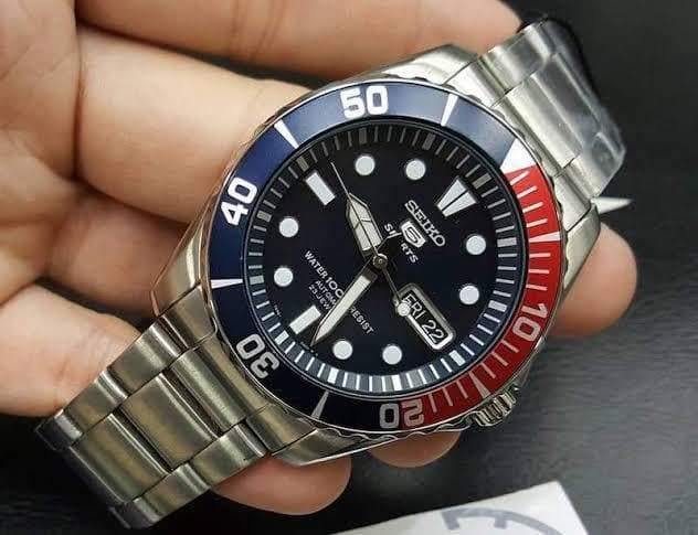 Seiko 5 Sports Pepsi Sea Urchin Automatic Men's Watch SNZF15K1 - Prestige