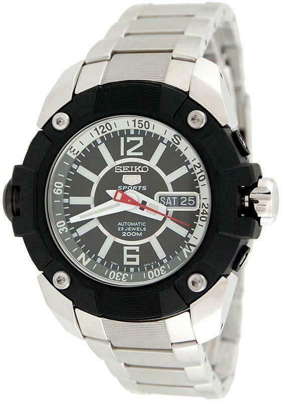 Seiko 5 Sports Pro Diver's Men's Black Dial Stainless Strap Watch SKZ261K1 - Prestige