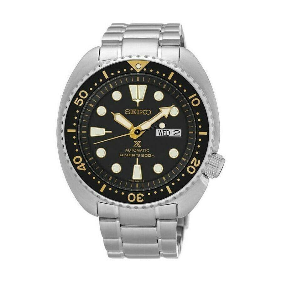 Seiko Black with Gold Turtle Prospex Diver's Men's Watch SRP775K1 - Prestige