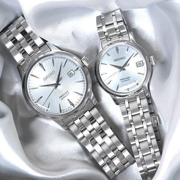 Seiko Japan Made Presage Cocktail Sky Diving Couple's Stainless Steel Watch Set SRPE19J1 + SRP841J1 - Prestige