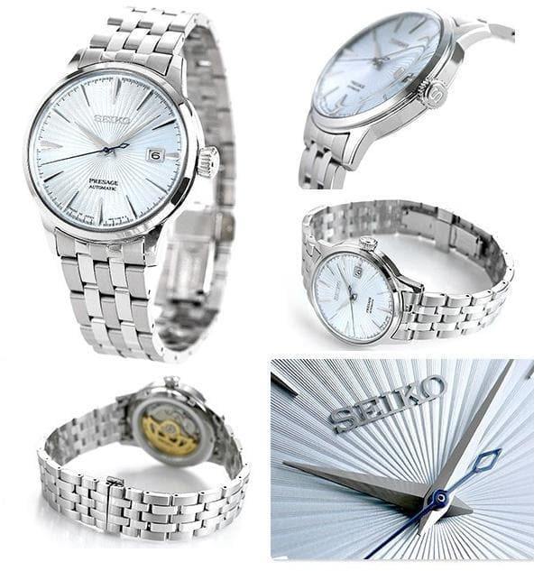 Seiko Japan Made Presage Cocktail Sky Diving Couple's Stainless Steel Watch Set SRPE19J1 + SRP841J1 - Prestige