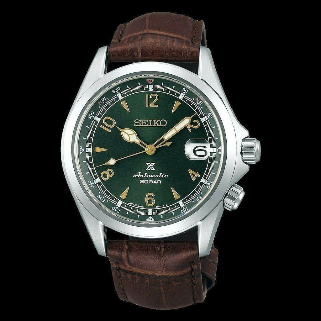 Seiko Japan Made Prospex Alpinist Green Men's Leather Strap Watch SPB121J1 - Prestige