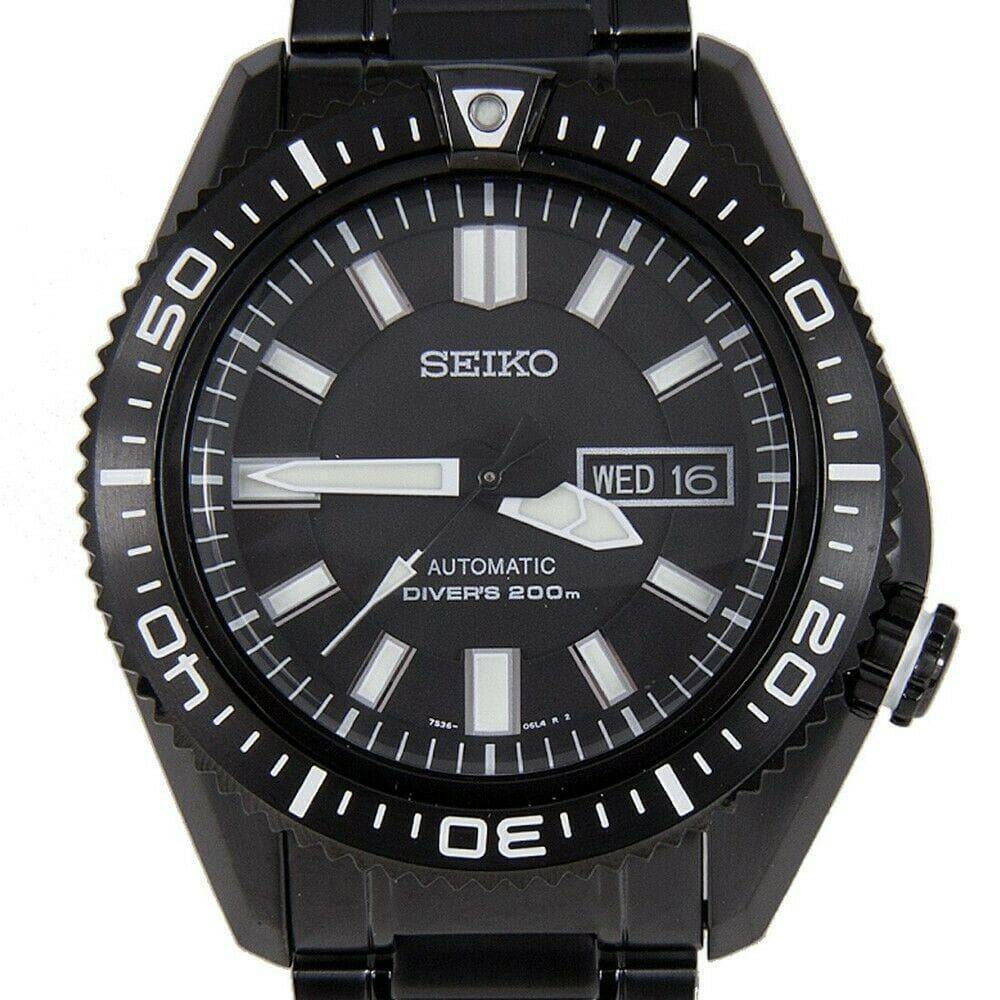 Seiko Men's "Stargate I" Ion Black PVD Plated Stainless Steel Watch SKZ329K1 - Prestige