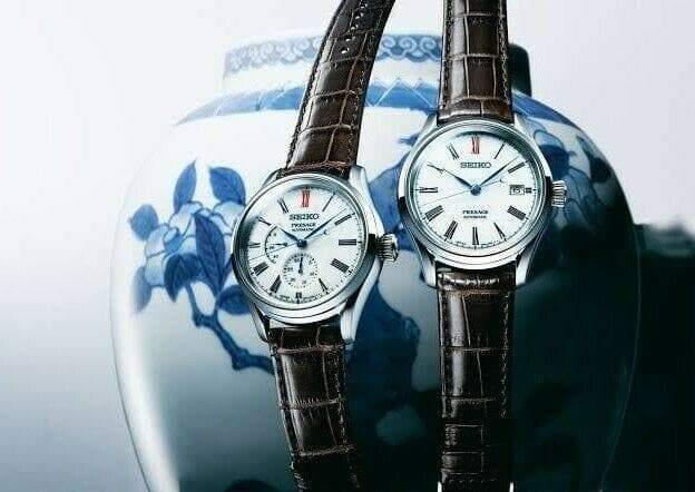 Seiko Presage Arita White Porcelain Dial Watches SPB093J1 SPB095J1 Set