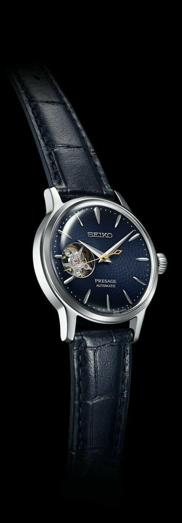 Seiko Presage Cocktail Time Blue Moon Open Heart Ladies Watch