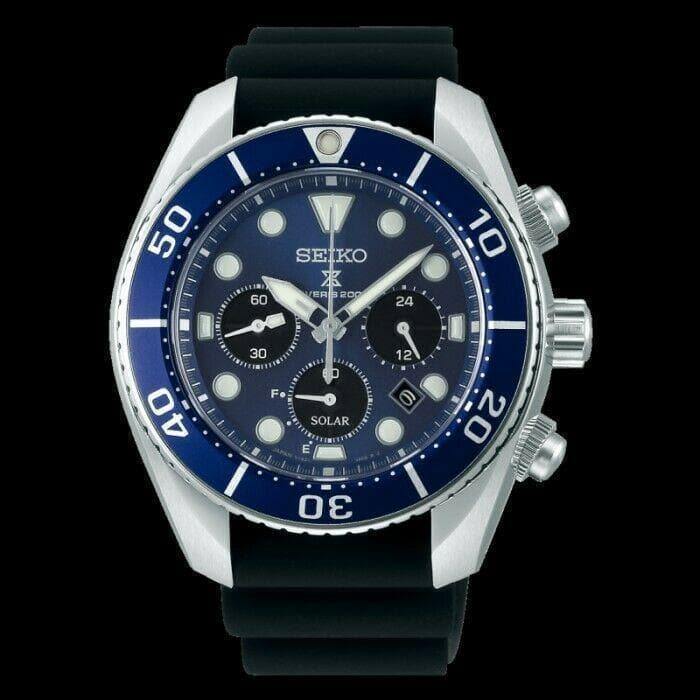 Seiko Prospex Sumo Solar Chronograph Blue Men's Rubber Strap Watch SSC759J1 - Prestige