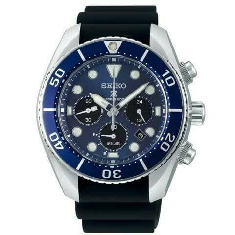 Seiko Prospex Sumo Solar Chronograph Blue Men's Rubber Strap Watch SSC759J1 - Prestige