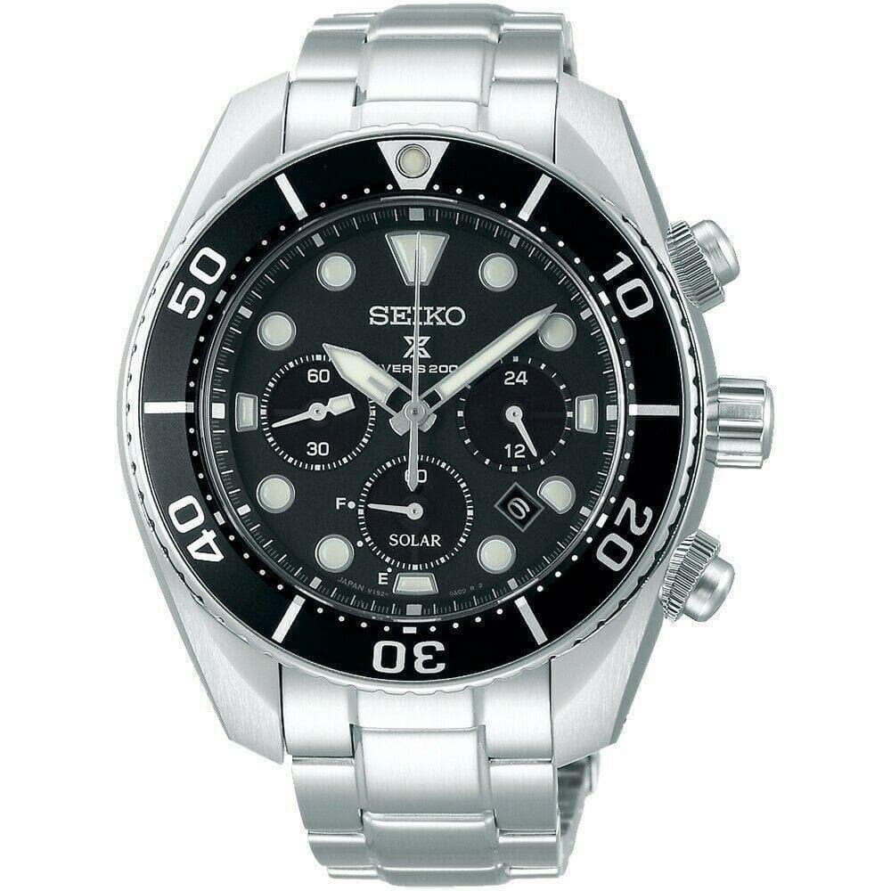 Seiko Prospex Sumo Solar Chronograph Black Men's Watch SSC757J1 - Prestige