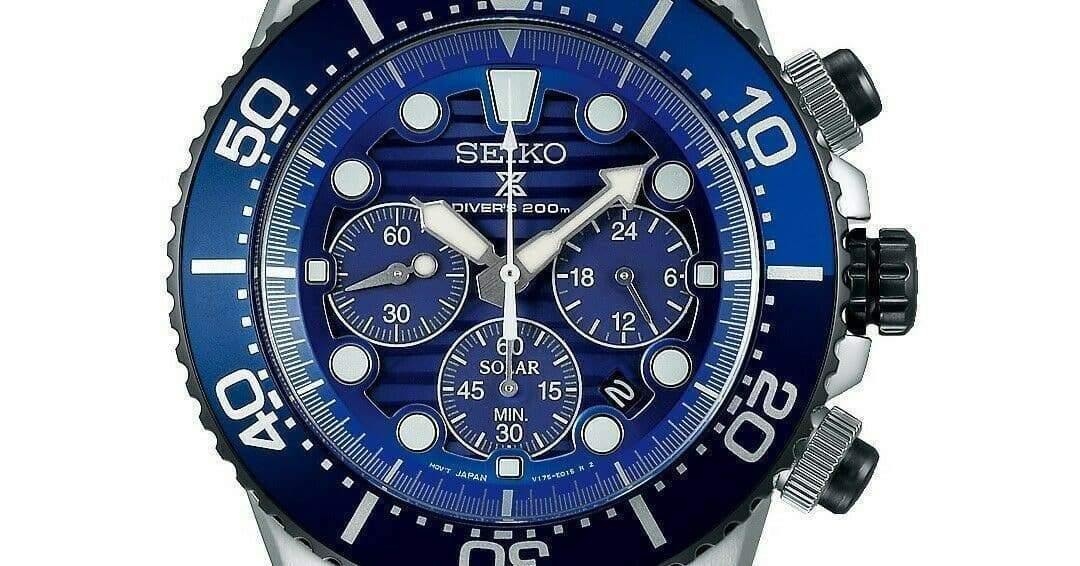 Seiko Save The Ocean Solar Chronograph Blue Dial 200M Diver's Watch SSC675P1 - Prestige