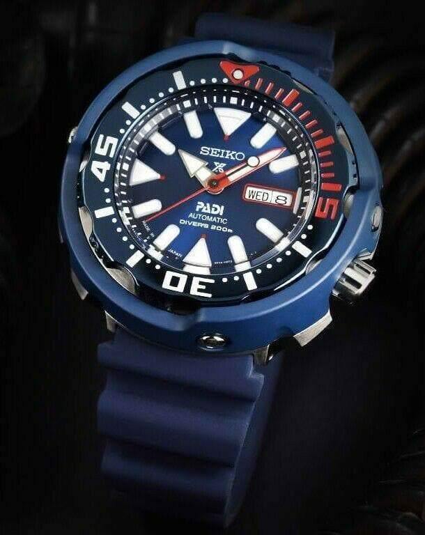 Seiko SE PADI Blue Ceramic Shroud Tuna 200M Diver's Men's Watch SRPA83J1 - Prestige