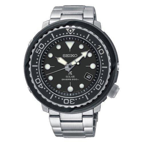 Seiko Solar Tuna Black Dial Prospex Diver's Men's Watch SNE497P1 - Prestige