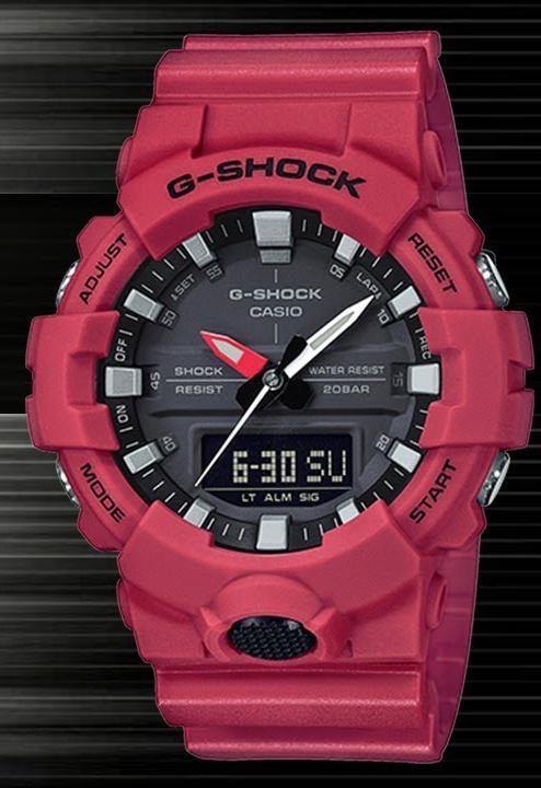 Casio G-Shock Anadigi Red x Black x Grey Accents Last Dance Watch GA800-4ADR - Prestige